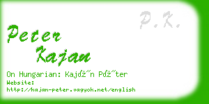 peter kajan business card